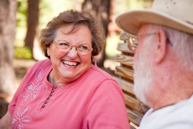 Loving Older Couple Outdoors