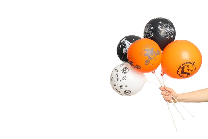 Concept of Halloween mood, Halloween balloons, isolated on blank background