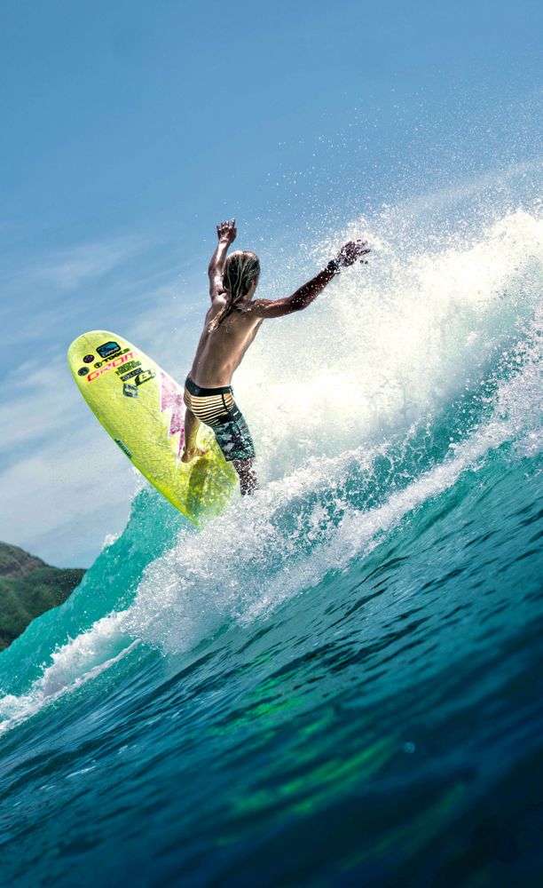 Man surfing on sea waves