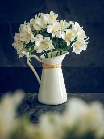 Bouquet of Alstroemeria flowers in vase