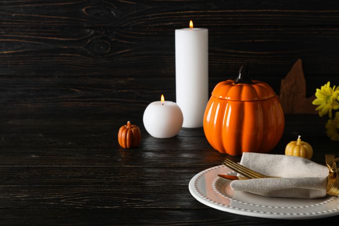 Fall season, autumn time, table setting for fall season