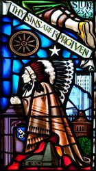 Boston Avenue United Methodist Church stained glass window in Tulsa, Oklahoma