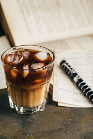 Cold espresso coffee glass