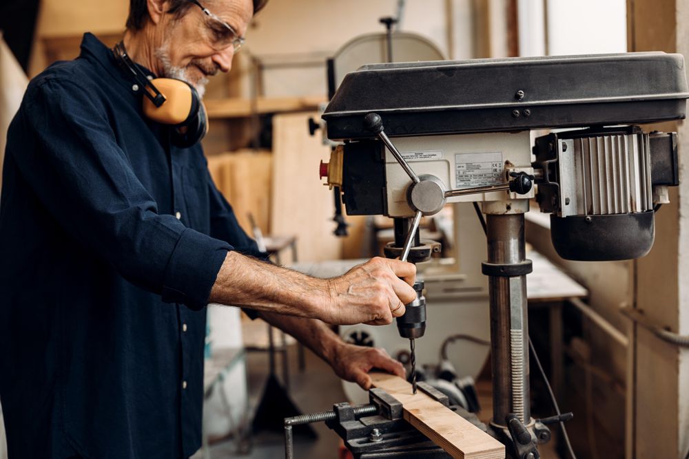 Male carpenter working in his workshop