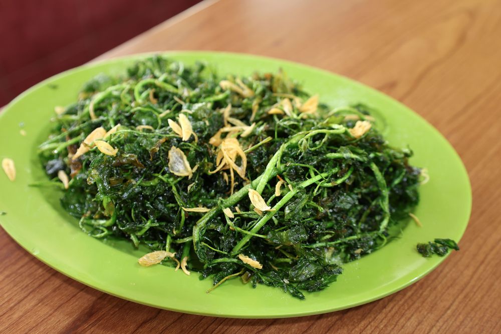 Jukut Goreng or Selada Air Goreng, Deep Fried Watercrees