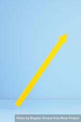 Yellow arrow pointing up over blue background 5q3NEb