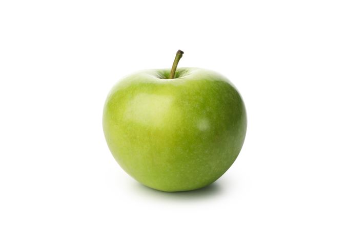 Fresh green apple isolated on blank background