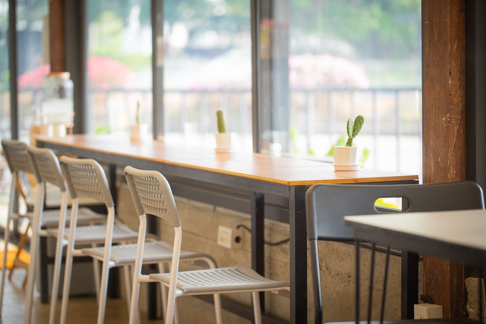 Table and chair in coffee shop