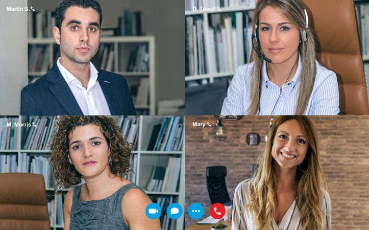 Group business video call screen