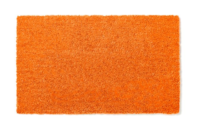 Blank Orange Welcome Mat Isolated on Background Ready For Your Own Text