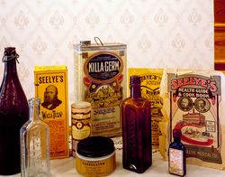 Early 19th century medicines at the mansion of the purveyor, Alfred Seelye, in Abilene, Kansas