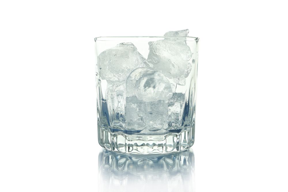 Crystal rocks glass full of ice