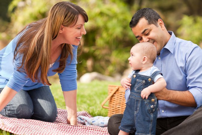 Family Playing In The Park