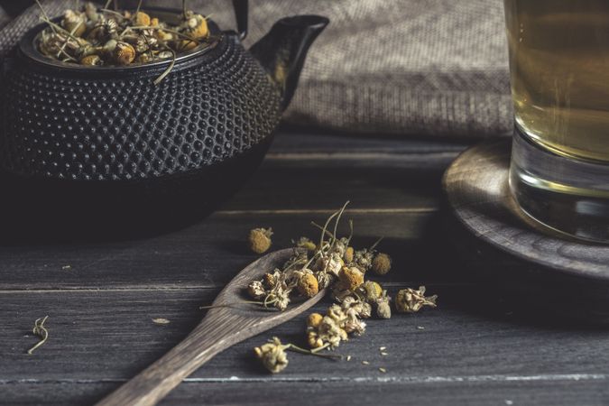Dried chamomile for herbal tea