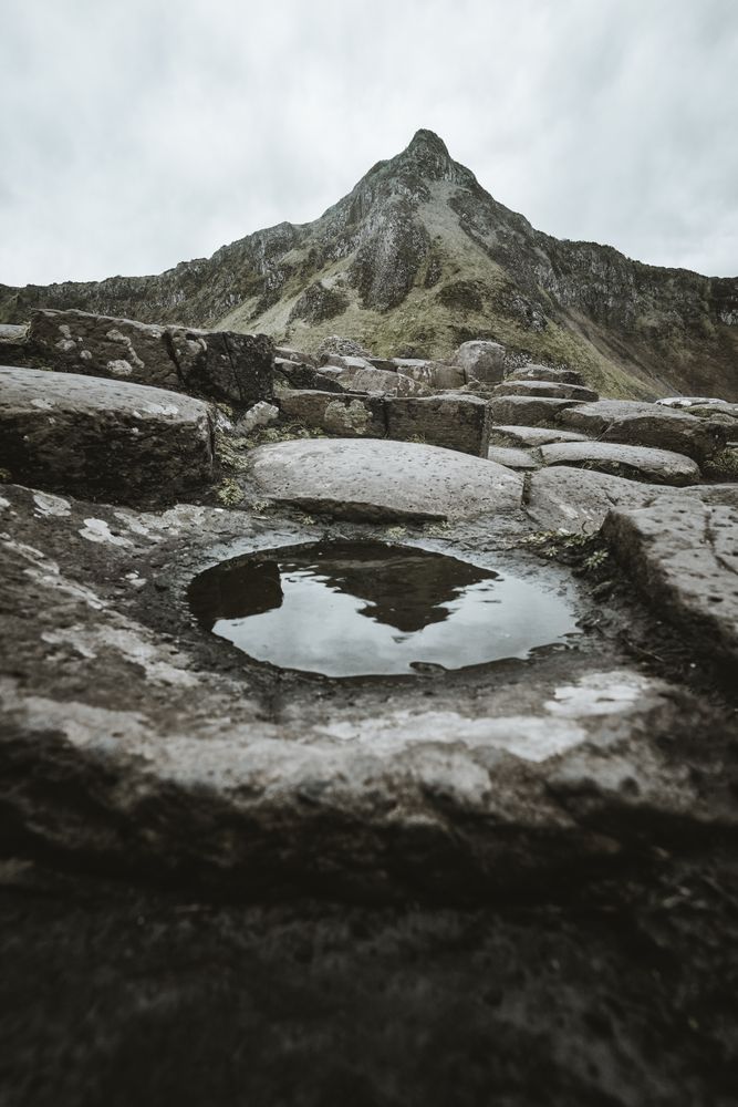 Deserted cliffs and cloudy sky