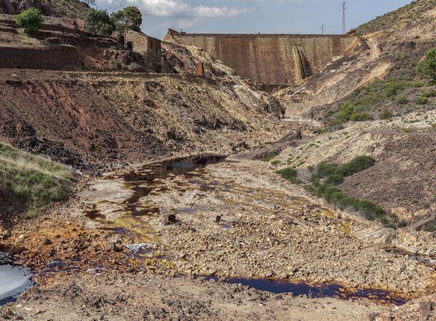 Dry water dam in Mines of Riotinto, Huelva