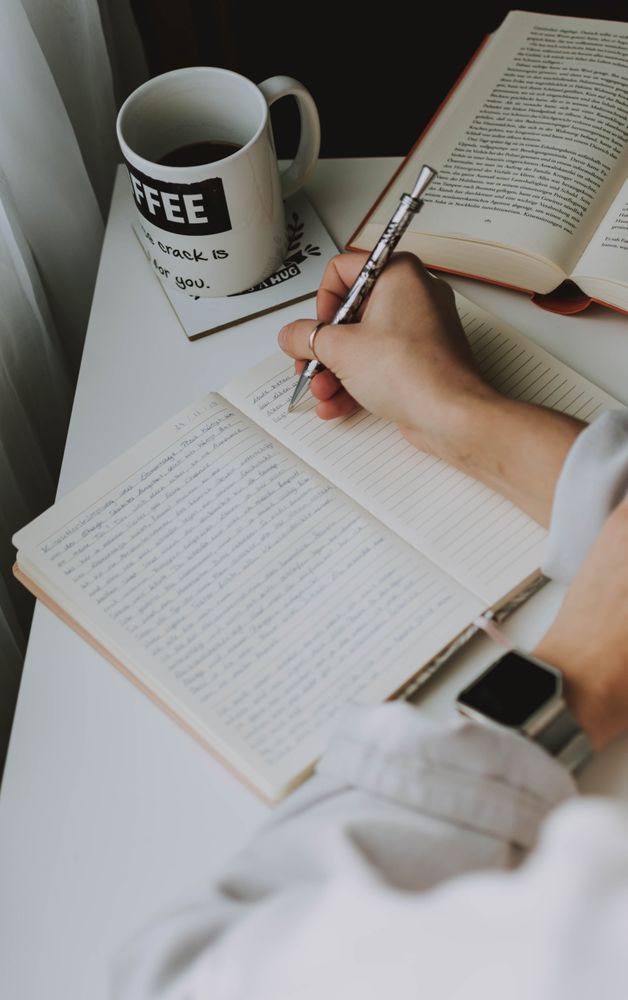 Cropped image of student studying