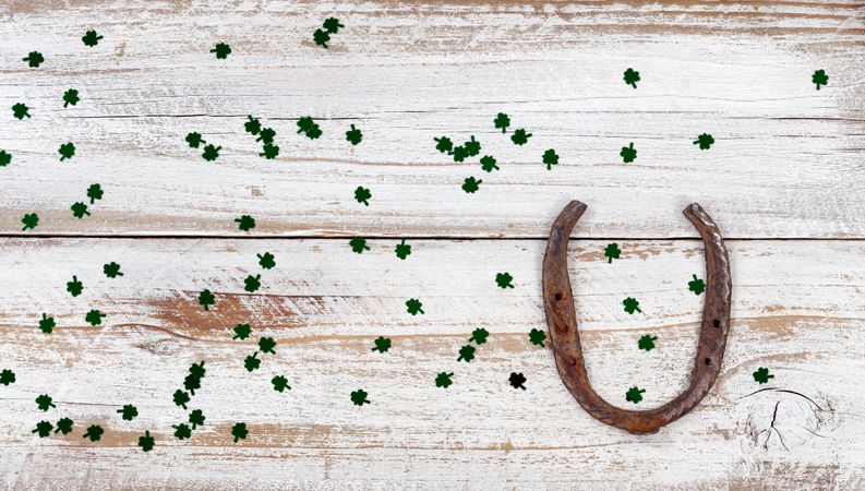 Good luck horseshoe and clovers for St Patrick’s Day