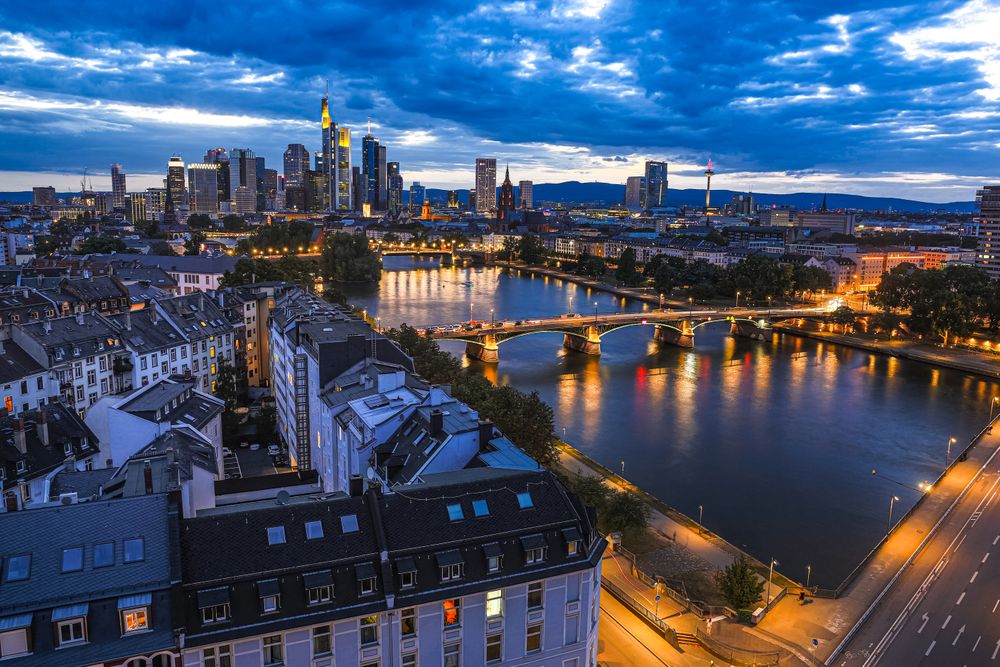Frankfurt skyline during nighttime