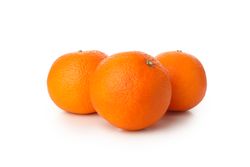 Ripe sweet mandarins isolated on light background