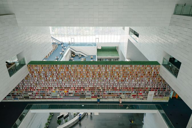 Interior view of Tianyi library in China