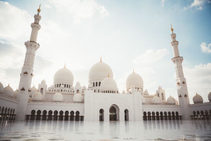 Breathtaking mosque in sunshine