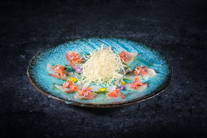 Delicious Asian appetizer made of tuna with daikon