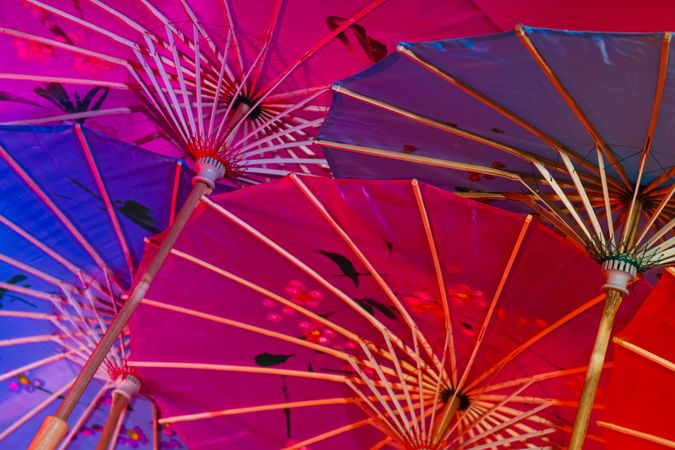 Traditional japanese umbrellas, traditional japanese accessories concept