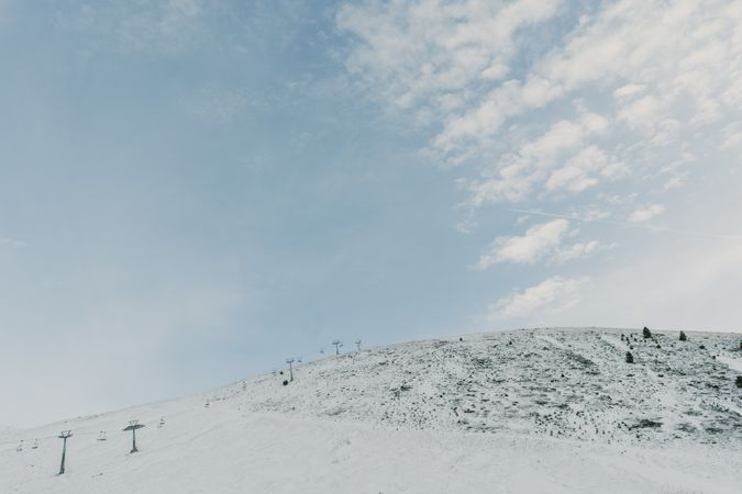 Wonderful view of hills in snow