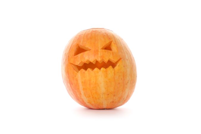 Halloween decorative pumpkin isolated on plain background