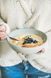 Warm breakfast for winter morning meal