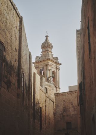 Church bell tower in Mdina