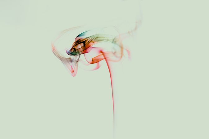 Swirls of bright red fume