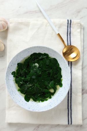 Sayur Bening Daun Kelor or Moringa Oleifera Clear Soup
