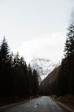 Lonely highway amid mountains