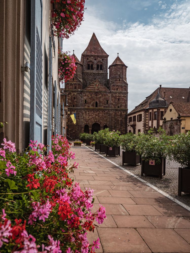 Old streets and medieval village Marmoutier, Alsace