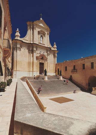 Church of St Augustine in Victoria, Gozo, Malta, vertical composition