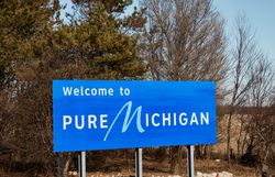 Pure Michigan sign near Niles, Michigan Q4dgn5