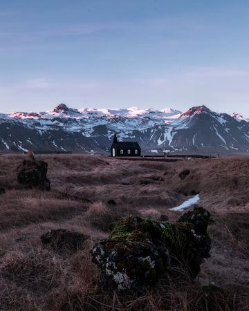Wooden christian church Budakirkja in Iceland