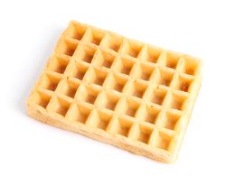 Sweet Belgian waffle isolated on blank background
