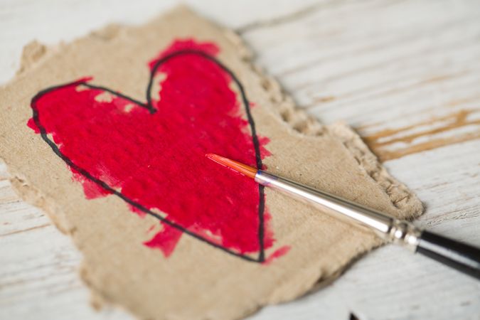 Love symbols hand painted in watercolor