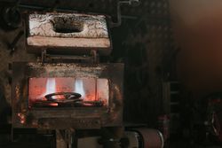 Horseshoes smelting in furnace