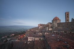 Beautiful aged town with masonry buildings