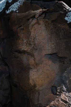 Ancient petroglyphs of Tsalka in Georgia