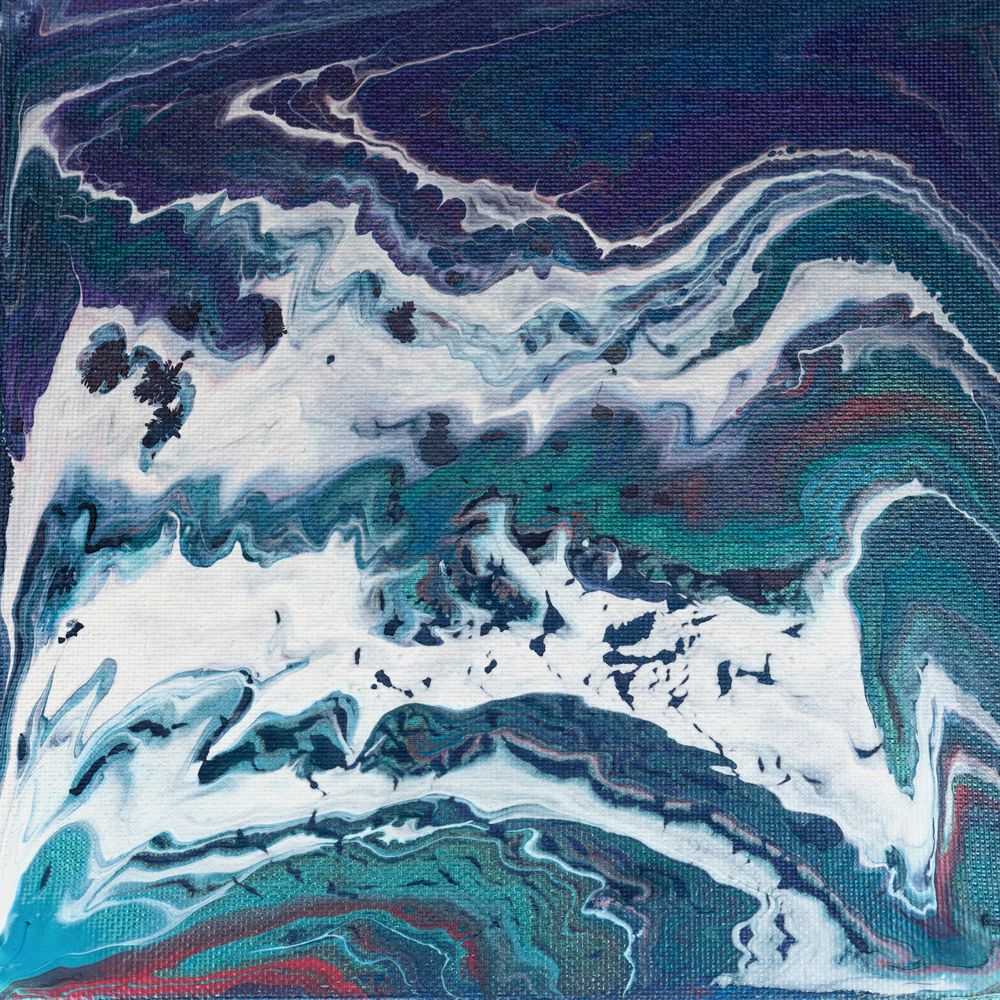 Blue Fluid Art, Abstract Acrylic Background