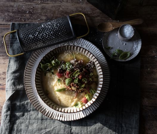 Polenta with vegetarian ragut