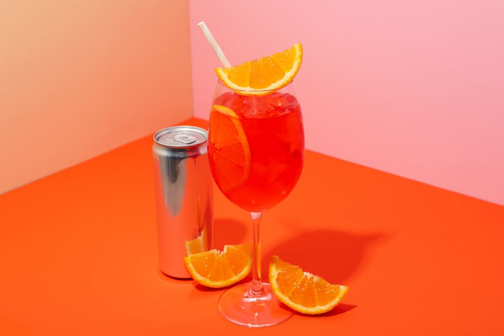 Glass of Italian Spritz, delicious summer cocktail