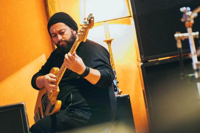 Musician playing guitar