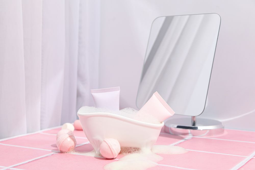 Concept of cosmetic and beauty care accessories