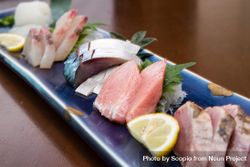Fresh sashimi on a plate 49YnL4